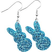 WEVENI Acrylic Easter Egg Bunny Earrings | Cute Dangle Rabbit Hare Jewelry For Women & Girls | Colorful Gift For Spring & Holidays - View #5