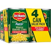 Del Monte Fresh Cut Golden Sweet Whole Kernel Corn With No Added Salt 4-15.25 Oz. Can, 15.25 Oz