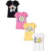The Children's Place Girls Trends,Icons Short Sleeve Graphic T-Shirts,4 Pack