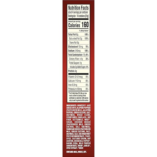 SARGENTO® CHEESE BAKES PEPPER JACK CRACKERS, CHEESE CRACKERS, LUNCH SNACKS, 4.5 OZ