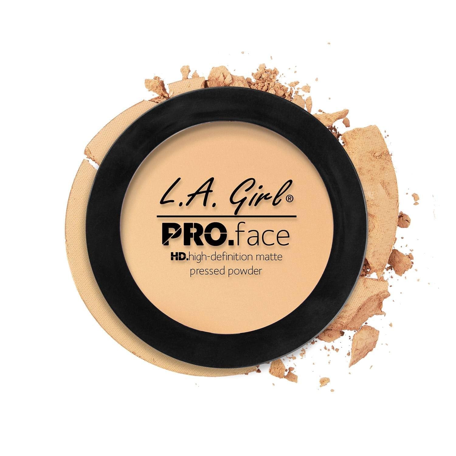 L.A. Girl PRO.Face Matte Pressed Powder, Creamy Natural GPP604 - Flawless, Long Lasting Matte Finish with Sheer to Buildable Coverage & Oil Control - Vegan, Travel Compact with Mirror and Sponge