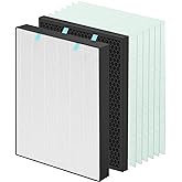 Replacement Air400 Filter for Bissell Air400 Air Cleaner Purifier, 1 Pack 2521 True Hepa Filters, 6 Pack Pre-Filters, 1 Pack 2520 Active Carbon Filters, Compared to Part 2521, 2520
