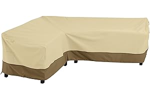Classic Accessories 55-881-011501-RT Facing, Large Veranda Patio L-Shaped Sectional Sofa Cover, Left, Pebble, Patio Furniture Covers