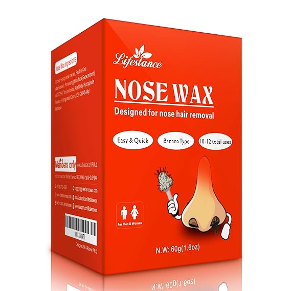 Nose Wax, Lifestance Nose Hair Removal Wax Kit Microwavable Home Use Hard Wax for Men and Women 60grams