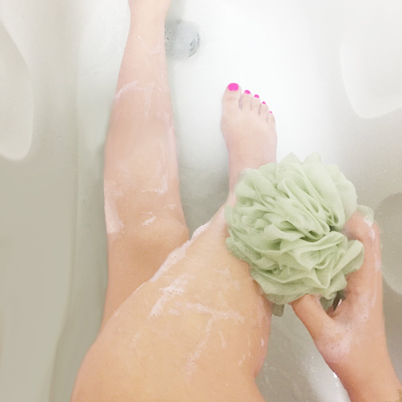 Goworth Large Bath Shower Sponge Pouf Loofahs 4 Packs 60g Each Eco-friendly Exfoliating Mesh Brush Pouf Bath Shower Ball Sponge 4 Colors-Exfoliate, Cleanse, Soothe Skin: Beauty