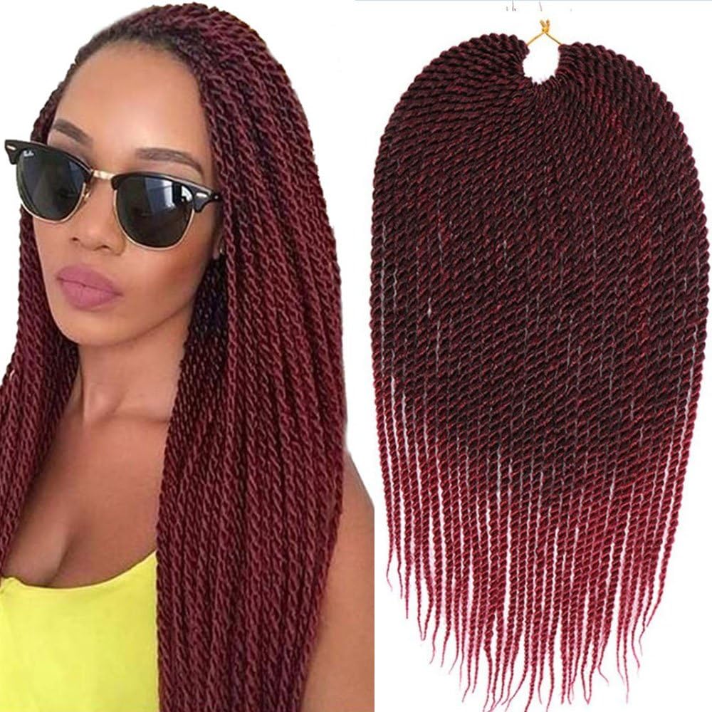 Crochet Braids 18 Inch 8pcs 30 Strands/Pack 80g/Pack Long Box Braids Color TBUG Ombre Kanekalon 100% Synthetic Twist Hair For Women