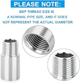 ERGAOBOY 2x 3/4" Male to Female BSP Nipple Cast Pipe 100mm 304 Stainless Steel view 4