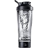 VOLTRX VortexBoost Electric Shaker Bottle, USB C Rechargeable Protein Shake Mixer, Shaker Cups for Protein Shakes and Meal Re