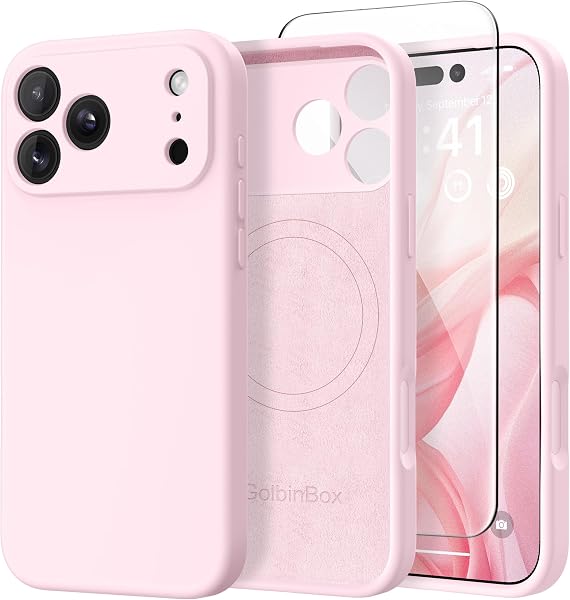 GolbinBox Magnetic for iPhone 17 Pro Max Case, Compatible with MagSafe, [Full Camera Protection] [Screen Protector], Silicone