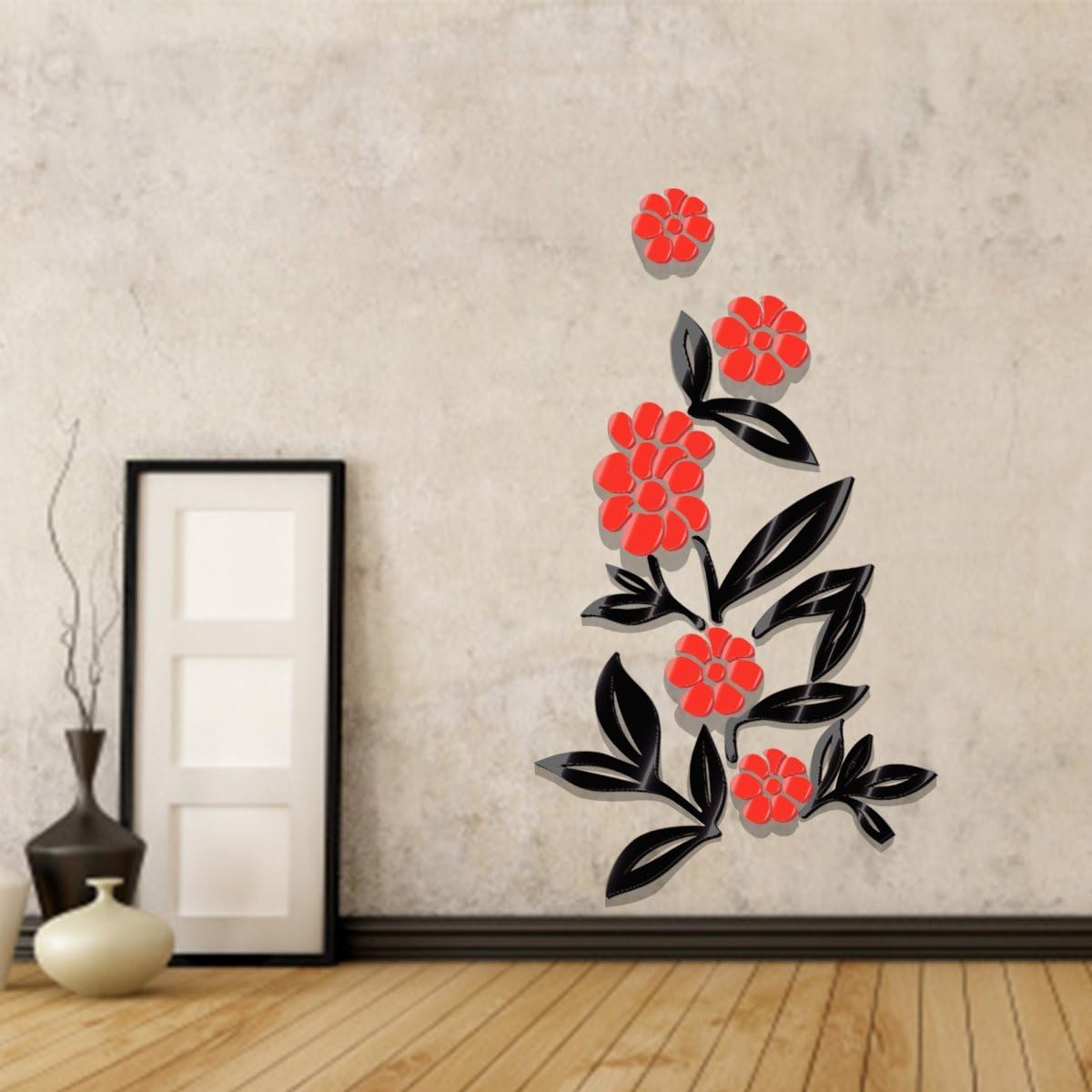 VORANCE Home Wall Decor, 3D flower Wall Art Stickers In Kitchen, Mirrors Like Wall Decal, Tree Wall Decorations In Living Room, Well Used In Sofa Backdrop, TV Background And Bedroom
