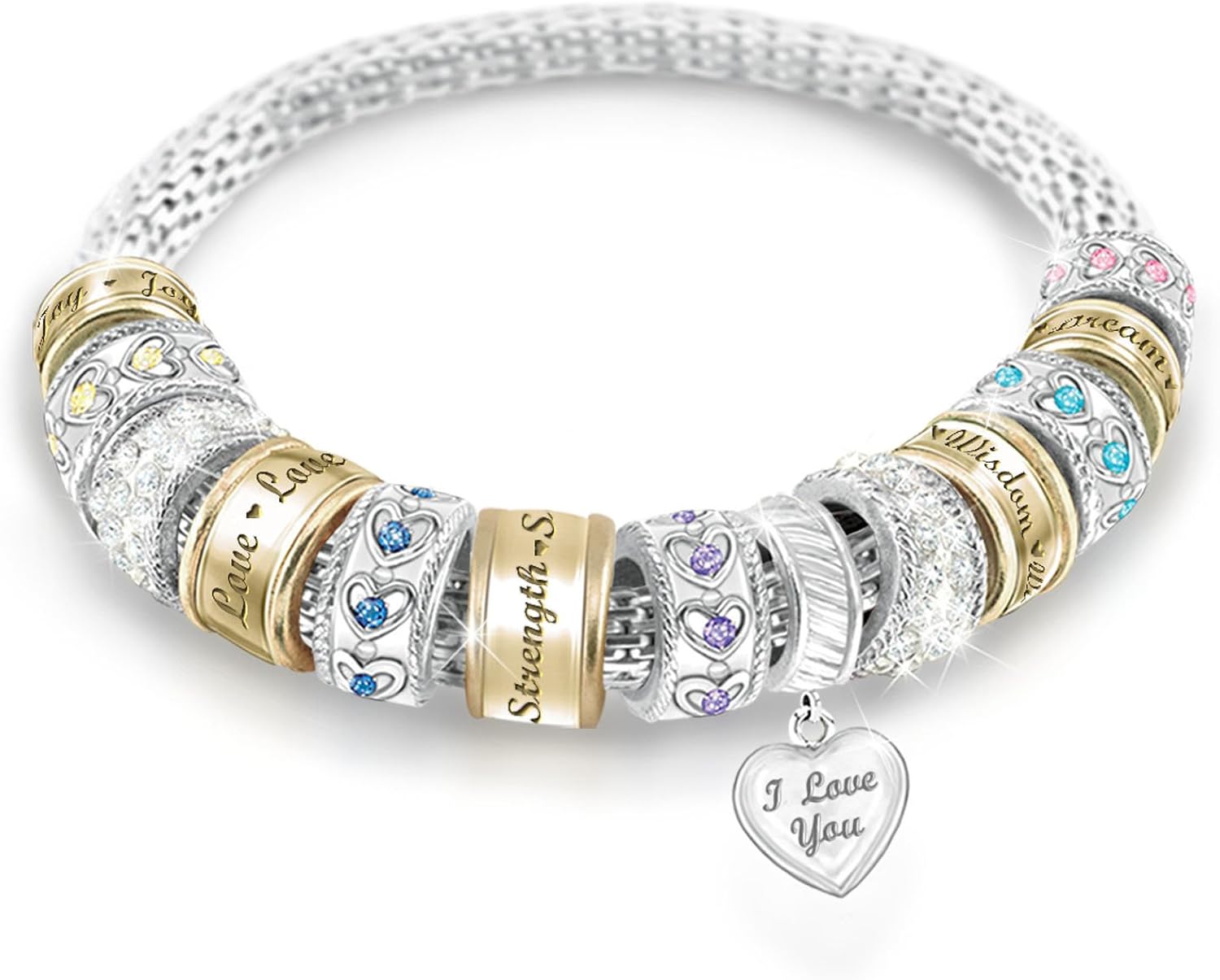 'Message From The Heart' Daughter Beaded Bracelet by The Bradford