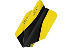 DARTS CORNER Harrows Retina X | Premium Extra Strong 100 Micron Dart Flights in Slim Shape, 5 Sets of 3 Flights, 15 Flights In Total, Yellow