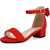 PANDANINJIA Girls Dress Shoes Toddler Kids Heels Sandals Ankle Strap Wedding Party Phoebe Flower Girl Shoes