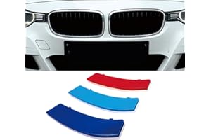 NYZAUTO Three Colored Stripe Grille Insert Trims Compatible with BMW 2013-2018 F30 3 Series 316i 318i 320i 328d 328i 335i 340i/F32 F33 F36 Kidney Grill (11 Beams, Not Fit 8 Beams)