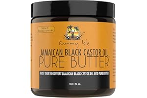 Sunny Isle Jamaican Black Castor Oil Pure Butter, 4 fl. oz. | 100% Natural, Ideal for Dry Sensitive Skin, Fades Scars & Blemishes