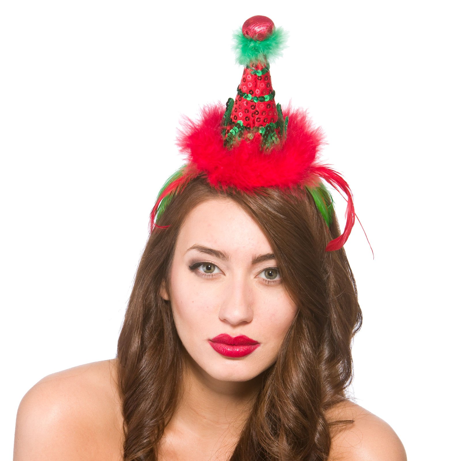 Wicked Costumes Ladies Deluxe Elf Hat on Headband Christmas Xmas Festive Fancy Dress