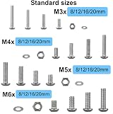 FandWay 304 Stainless Steel Bolts Nuts Set M3 M4 M5 M6 Button Head Screws view 5