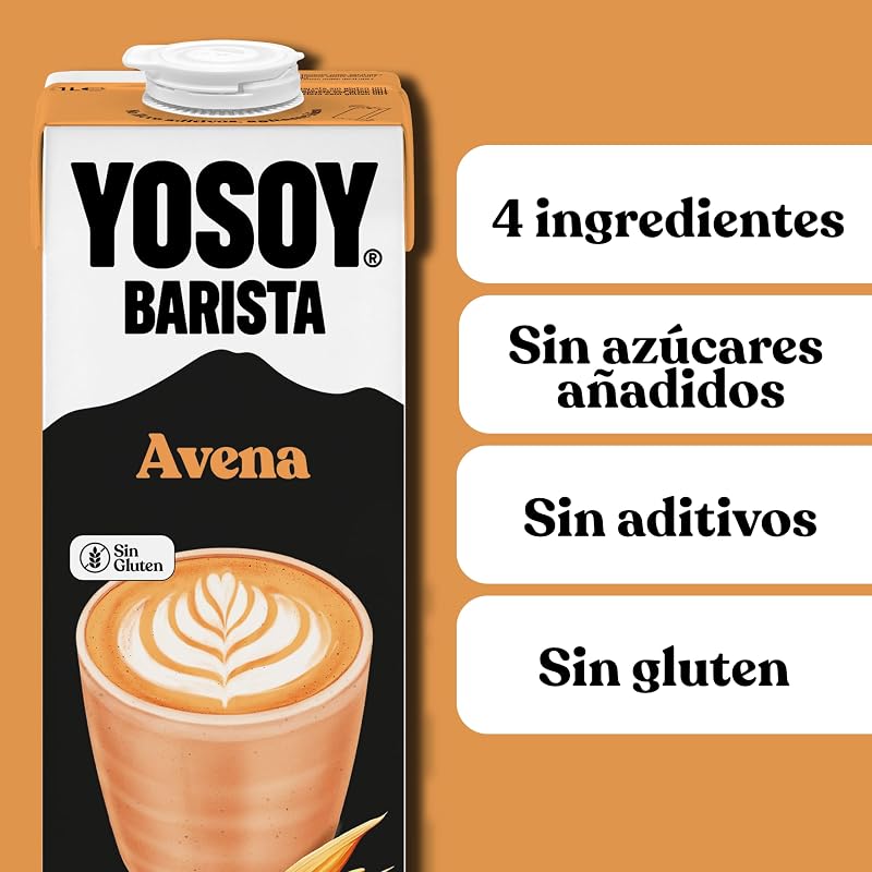 Bebida Vegetal de Avena Barista - especial para el café, pack de 6 x 1L