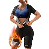 CEPORASK Sauna Suit For Women Weight Loss Workout Sweat Vest Waist Trainer Plus Size Shirt Gym Slimming Shapewear Full Body