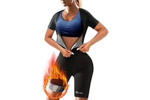 CEPORASK Sauna Suit For Women Weight Loss Workout Sweat Vest Waist Trainer Plus Size Shirt Gym Slimming Shapewear Full Body