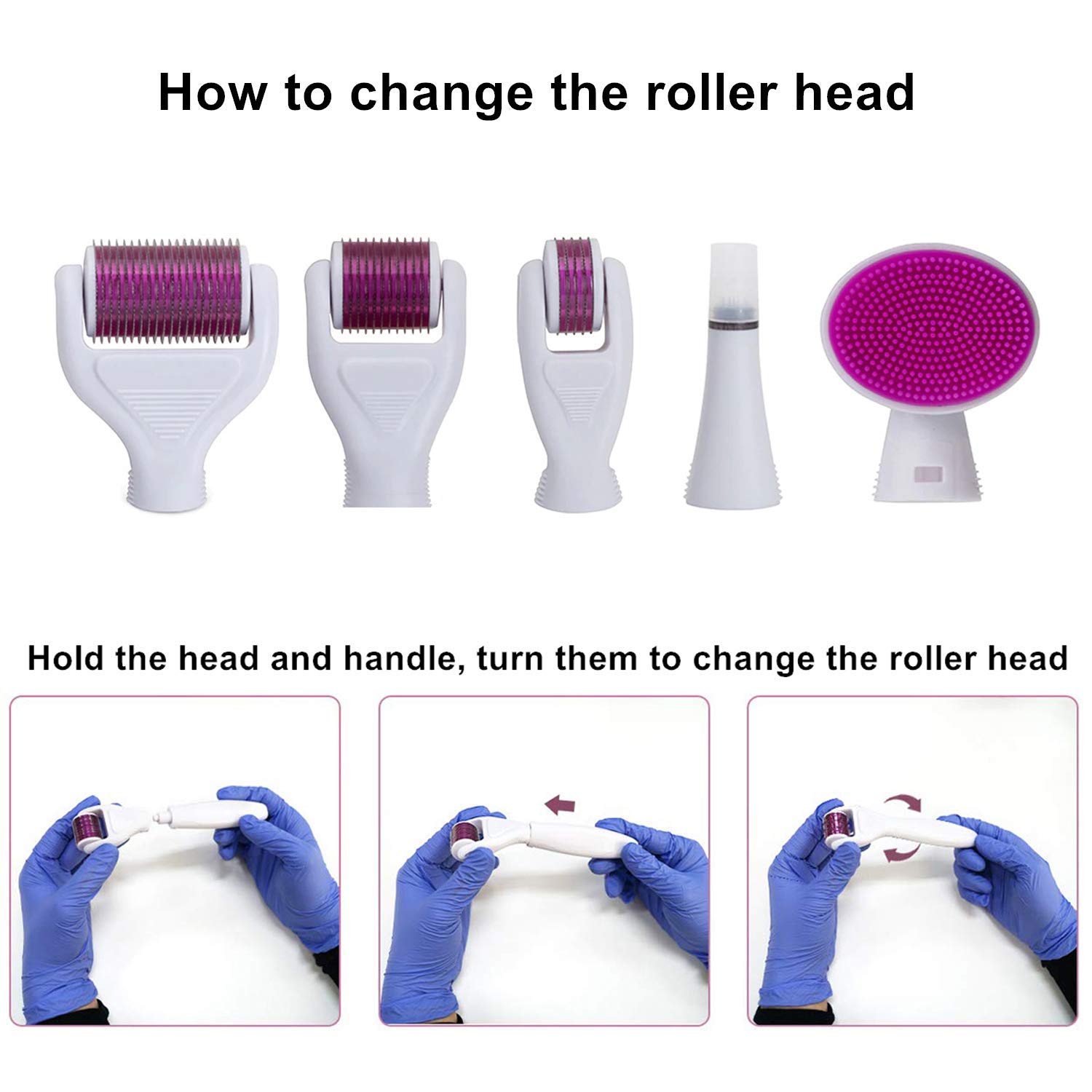 Koi Beauty Professional Derma Roller Kit Microneedling Roller Set Microneedle Instrument - Wide Needles Roller Head Desgin - Include Free Storage Case: Beauty