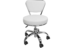 MAYAKOBA Salon Nail Pedicure Stool Pedicure Chair Dayton White Pneumatic, Adjustable, Rolling Salon Furniture & Equipment