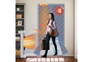 ABVRUN Magnetic Thermal Insulated Door Curtain Fits Door Size 32" X 78" Thermal Door Cover for Winter Insulated Door Cover Made of Oxford and Cotton as Privacy Temporary Door to Soundproof