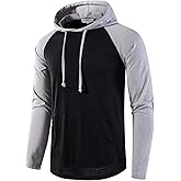 SIR7 Men's Gym Workout Active Long Sleeve Pullover Lightweight Hoodie Casual Hooded Sweatshirts