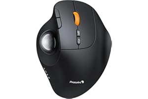 ProtoArc Wireless Trackball Mouse, EM02 Bluetooth Ergonomic Rechargeable Computer Ball Mouse, Adjustable Angle & 3 Device Con