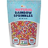 Bulk A Great Surprise Dye Free Rainbow Sprinkles - 14 Ounces - Naturally Colored Rainbow Jimmies - Vegan, Non-GMO Dessert Top