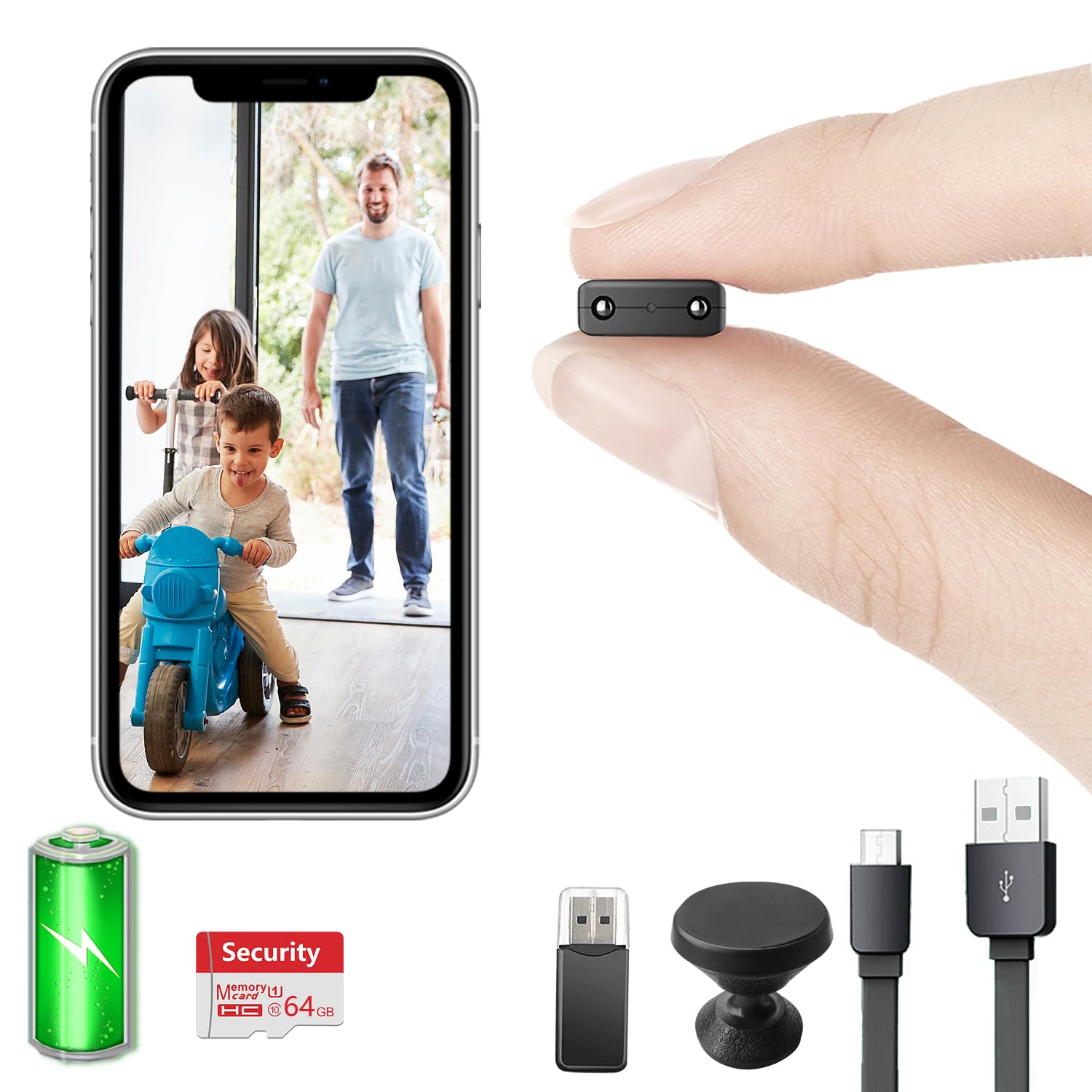 Photo 1 of ?Free 64G? Smallest Wireless WiFi Camera with Battery,HD4K Spy Portable Camera for Video Recording Live Feed with Night Vision,Motion Detection, Remote Viewing for Security with iOS Android APP