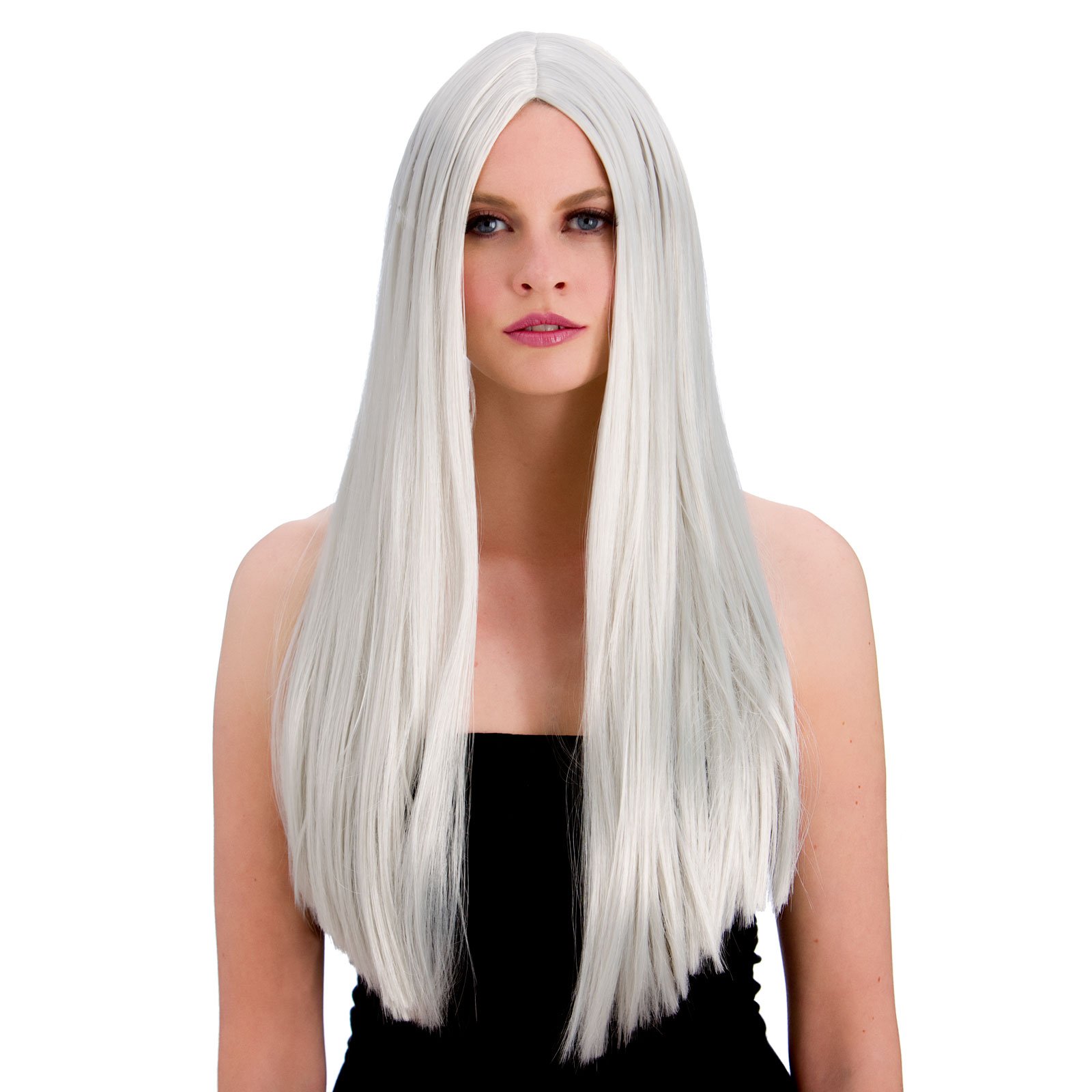 Classic Long Silver Fancy Dress Wig