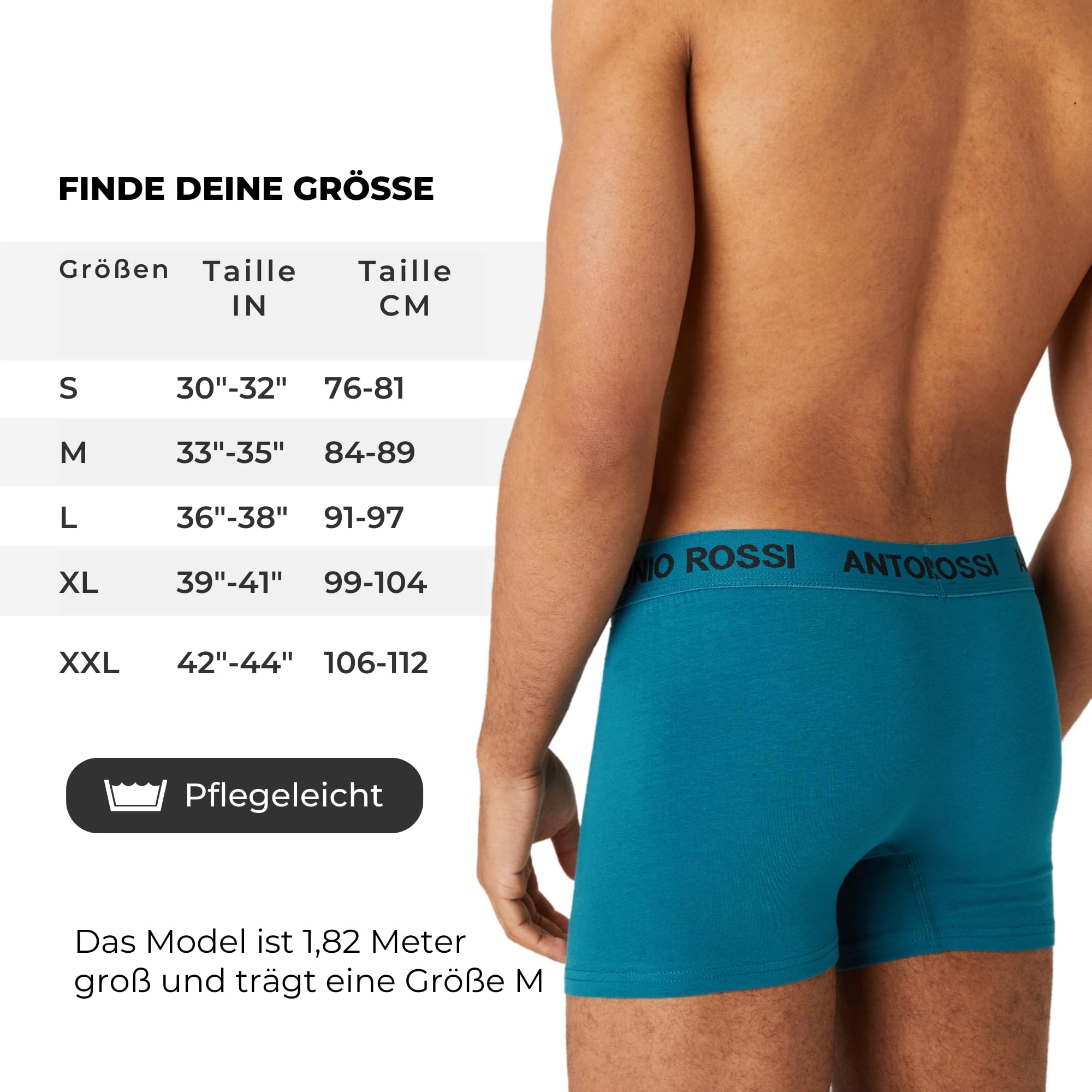 ANTONIO ROSSI Herren (12er-pack) Herren-boxer-hipster Fitted Boxer Hipsters, Schwarz, Blau, Grau, Grün, L EU 6