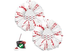 KOOLSTUFFS Spin Mop Head Replacement, 2 Pack 40% More Cleaning Power Mop Replace Head, Deep Cleaning and Machine Washable (for EasyWring 1-Tank System)