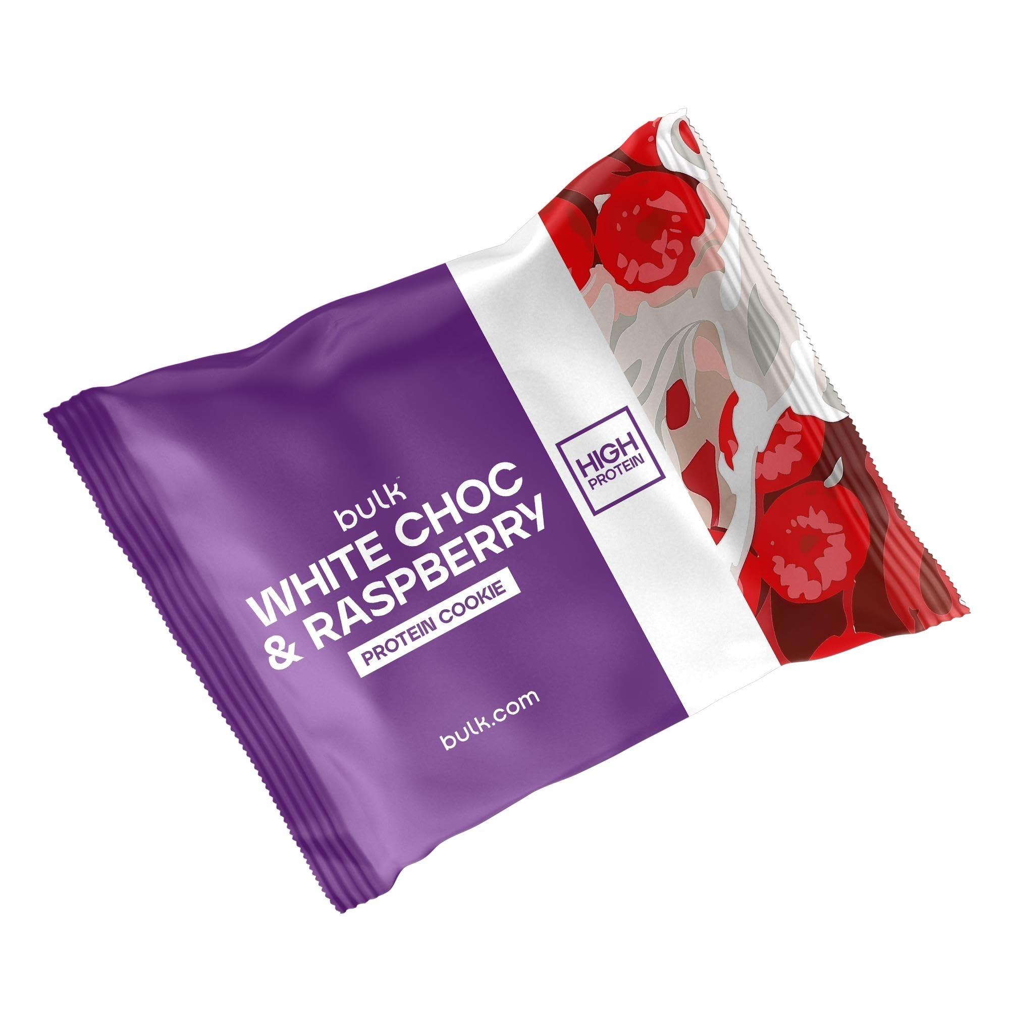 Bulk High Protein Cookie, White Chocolate and Raspberry, 75 g, Pack of 12