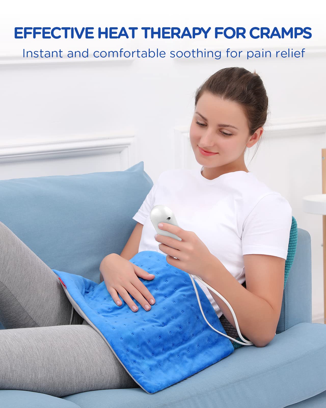 Heating Pad for Period Cramps, FSA HSA Eligible Electric Heating Pad for Back Pain Relief, 12