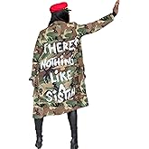 Sexy Camouflage Jacket for Women Army Fatigue Long Cargo Jackets Trench Coat Plus Size