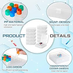 Kingdder 10 Pack 100 Well Centrifuge Tube Cryogenic