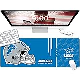 Large Gaming Mouse Pad, Extended Desk Mousepad with Stitched Edges, Football Computer Keyboard Pad,Gray Blue Design for Sport Fans, 31.5 x 11.8 in