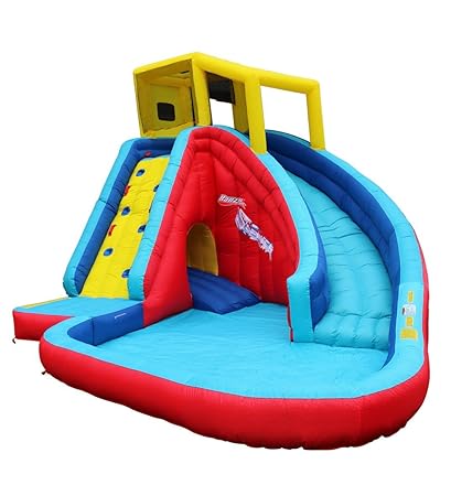 banzai 90494 sidewinder falls inflatable water slide with tunnel ramp slide