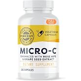 Vimergy Micro-C&reg; Vitamin C Capsules 500mg, Vegan, 180 Servings, Full Size | Whole Body Immunity*, Equal to 7 Oranges, Promotes Collagen* and Healthy Bones*, Kosher, Vegan &amp; Gluten-Free
