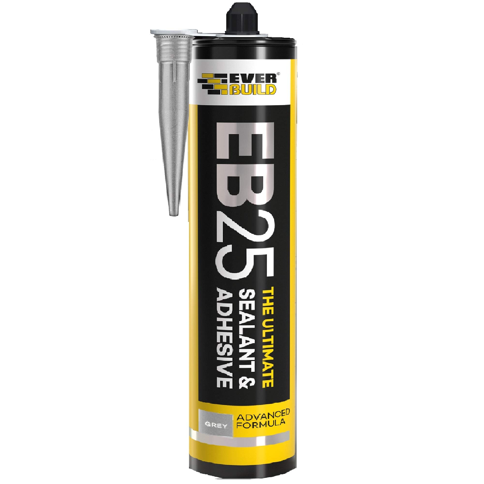 Everbuild EB25 The Ultimate Sealant and Adhesive Cartridge – Hybrid Polymer Adhesive – Waterproof and Weatherproof – Grey – 300ml