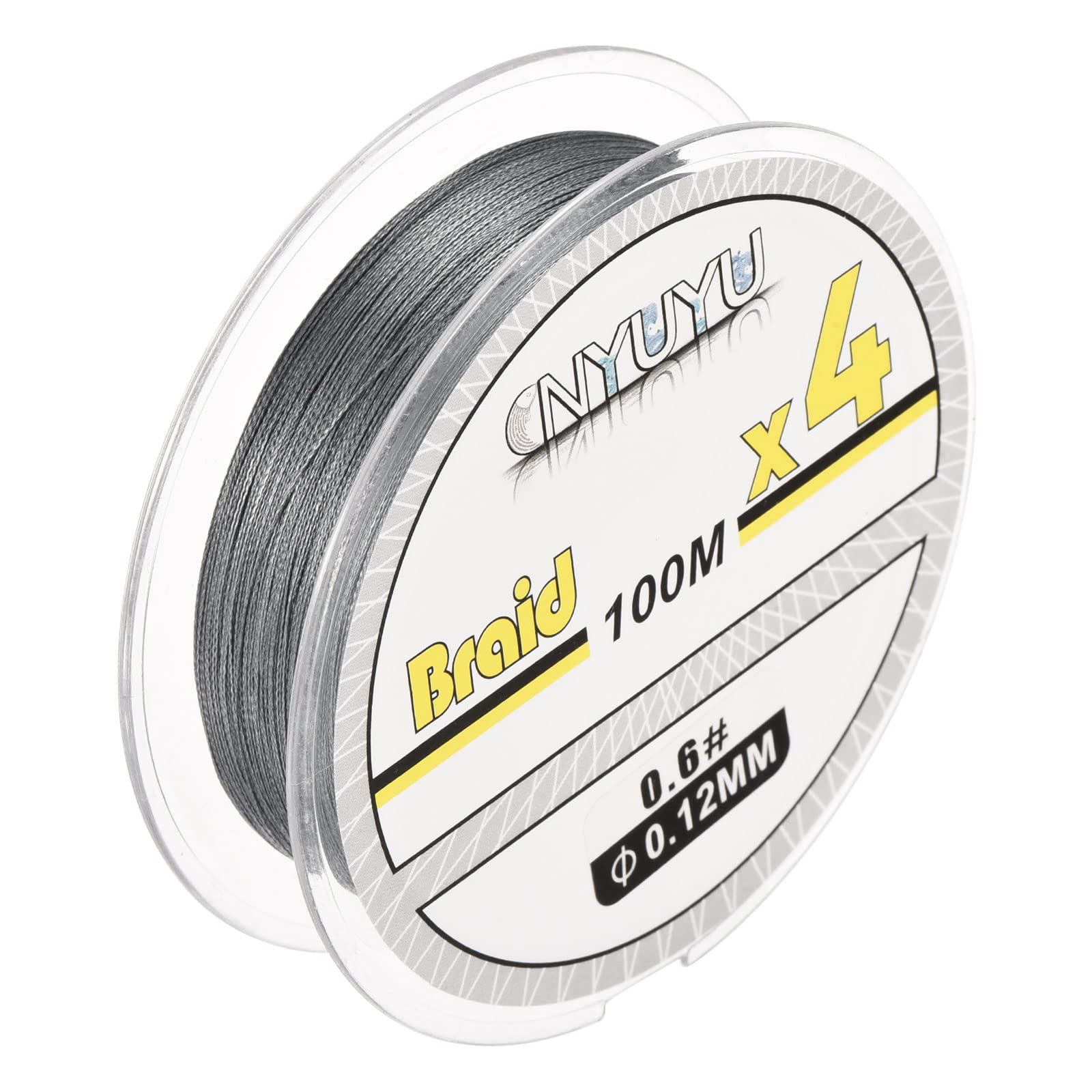 PATIKIL 109Yard/328Ft Braided Fishing Line 4 Strands, 12LB PE Braided Line Abrasion Resistant Zero Stretch for Saltwater or Freshwater, Grey