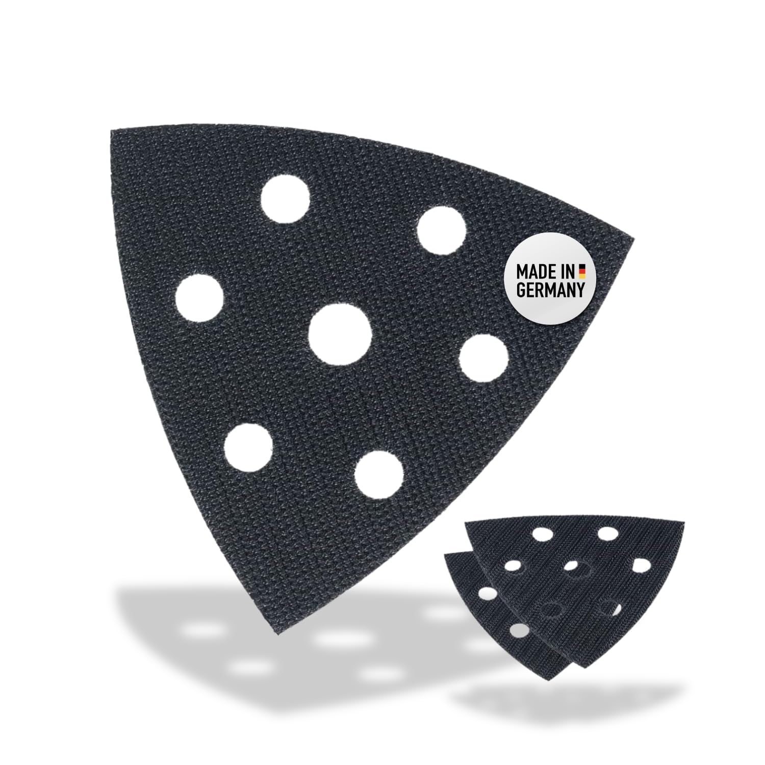 DFS Protective Pad for Delta Sanders Sanding Plate 93 x 93 x 93 mm 6-Hole [Set of 3] Hook and loop Protection Pad for Better Adhesion of Sandpaper Triangle Sanders