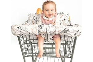 Binxy Baby 2-in-1 Cushy High Chair and Shopping Cart Cover for Baby, Comfortable Universal Fit Cover, Includes Storage Pouch 