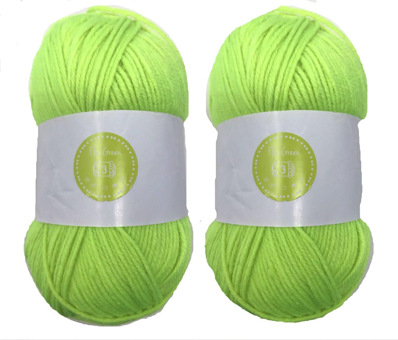 Fluo Green House of Cecilia 2 x 100g Balls 100% Acrylic Knitting Yarn Crochet Crafts
