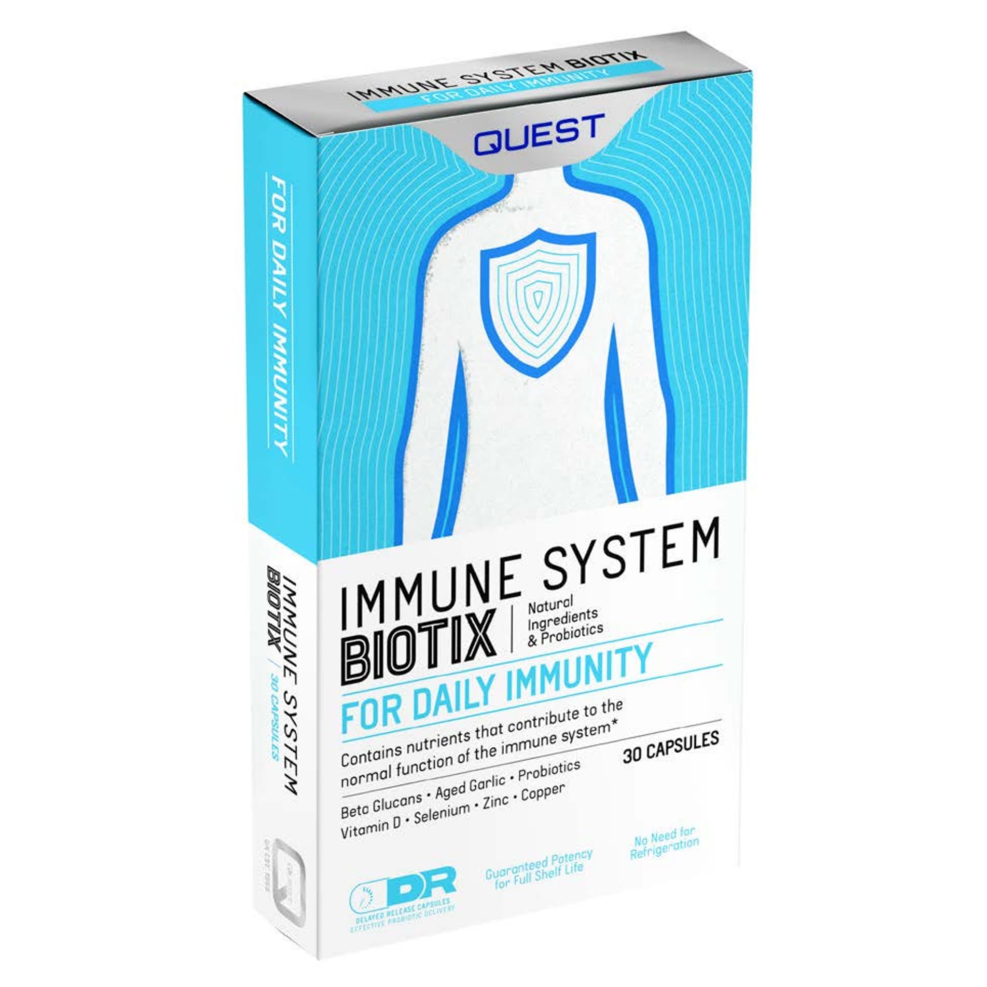Quest Immune Biotix Capsules For Daily Immunity. With Vitamin D, Zinc & Probiotics To Help Against Infection & Enhance Immunity. Immune System Support Supplement For Men & Women (2 Pack x 30 Capsules)