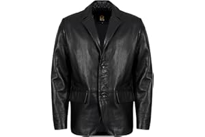 Rauly Lambskin Leather Blazer Men Casual Coat – Notched Collar Classic Bond’s Style Ultimate Leather Blazer for Men