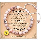 72ore Mother Daughter Bracelets Daughter Gifts from Mom Beaded Sunflower Charm Bracelet Valentines Day Outfit Women Jewelry Gifts for Him Her