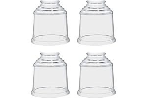 Aspen Creative 23176-60-4 Contemporary Style Clear Replacement Glass Shade, 2-1/4" Fitter Size, 4-3/4" High x 4-3/8" Diameter, 4 Pack